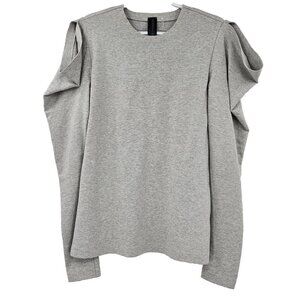 Norma Kamali Cold Shoulder Sweatshirt Gray Women’s Size S Athleisure Lounge Wear